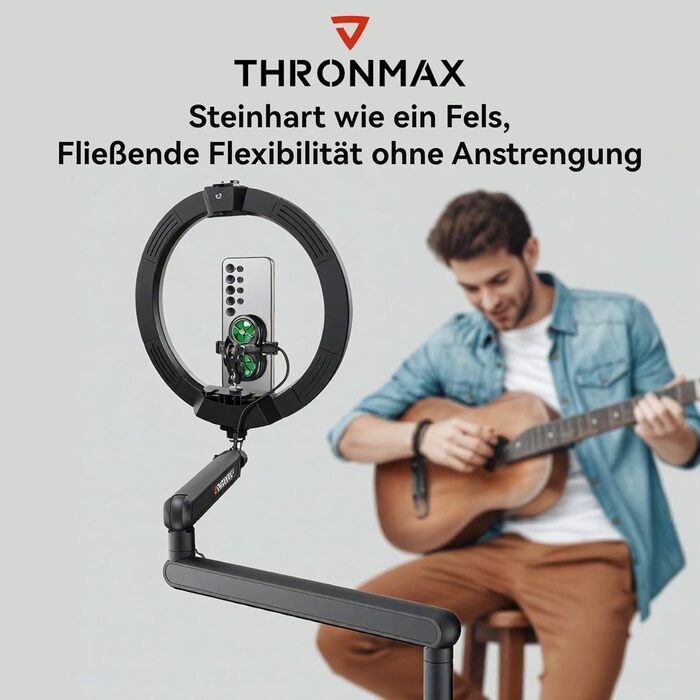 Тримач для мікрофона THRONMAX S7 Tune Low Profile - регульований, з кабелеуправлінням, для стрімінгу, подкастингу, геймінгу, сумісний з Blue Yeti, HyperX QuadCast