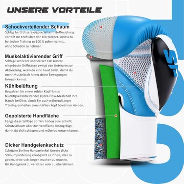 Starpro Kids Boxing Gloves - Small & Delicate Hands - Boxing Gloves for Children Ages 6-10 - Youth Boxing Set Light Blue 4oz