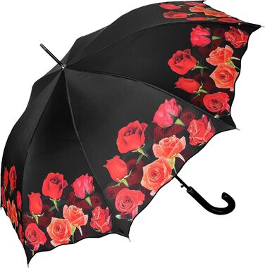 VON LILIENFELD Floral Windproof Umbrella with Automatic Open - Rose Bouquet Design
