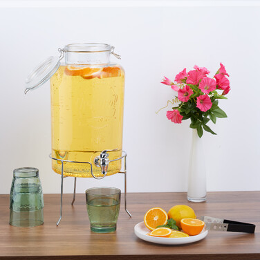 Relaxdays 8 L Drink Dispenser with Stand