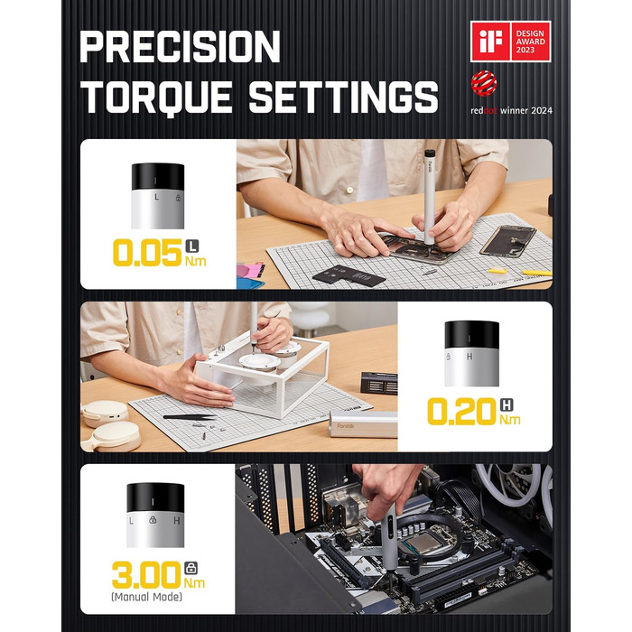 Fanttik E1 MAX: Набір прецизійних викруток 50 в 1 з акумулятором, 2 швидкості, для ремонту iPhone, ноутбуків, окулярів