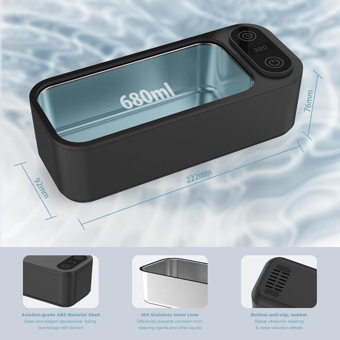 Ультразвукова очищувач 680мл для ювелірних виробів, годинників, окулярів та інших предметів