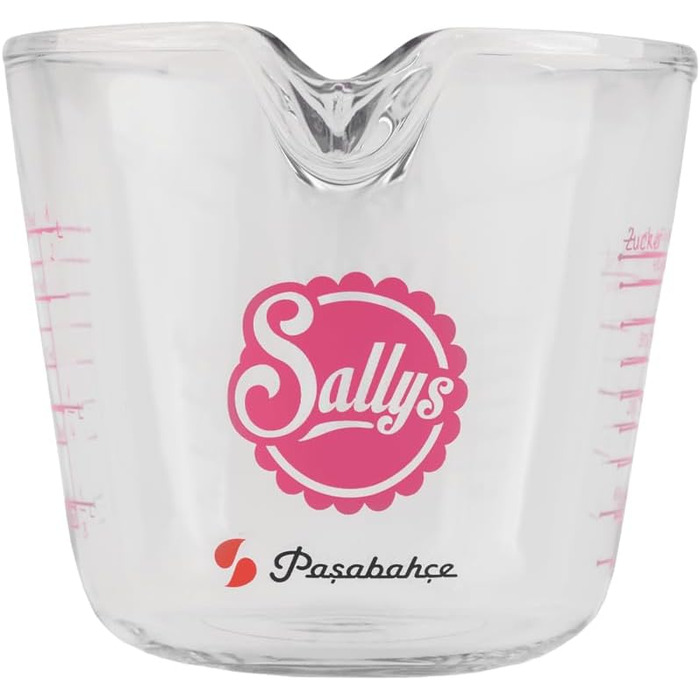 Measuring cup made of borosilicate glass in milliliters and grams, cold and heat resistant (microwave safe), with a non-slip and ergonomic handle (500 ml) Transparent