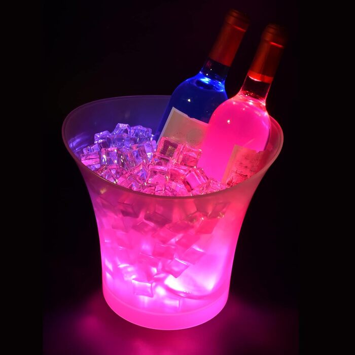New LED Ice Bucket, Champagne Cooler with LED, 5L LED Ice Bucket, Color Adjustable, Colorful Gradient, Colorful Flash, for Cooling Champagne, Wine, Drinks, Beer, for Party, Bar Club Theme