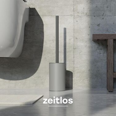 Силіконова щітка для унітазу SAVEGA з нержавіючої сталі та захистом від бризок - сірий колір