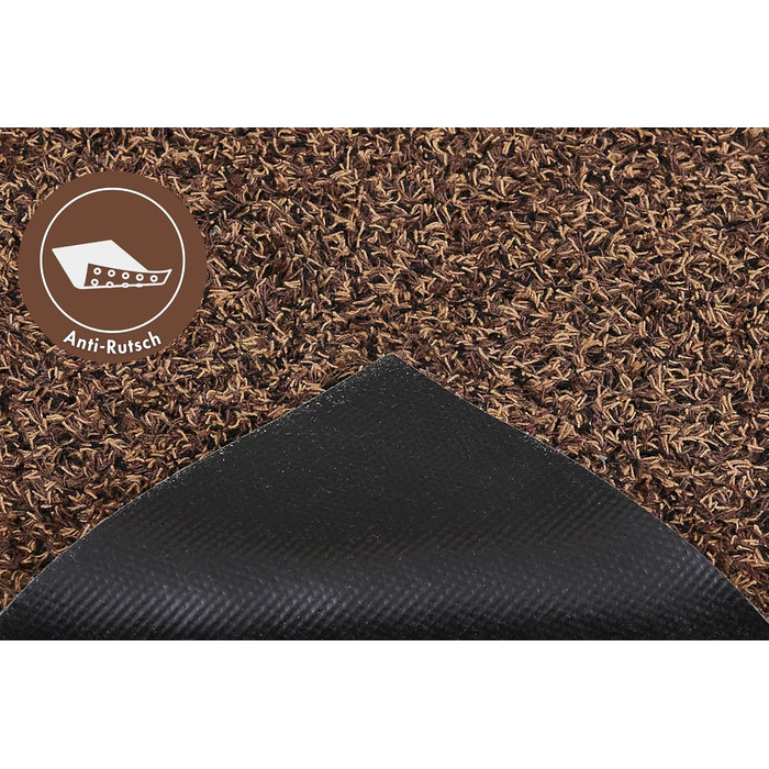 Килимок для дому Samson Sauberlauf, 40x60 см, бежевий (Braun), для внутрішнього та зовнішнього використання, миючий, з антиковзким покриттям