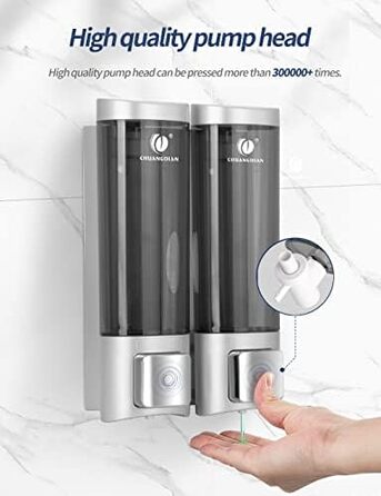 Ручний дозатор мила CHUANGDIAN, настінний, 200 мл, білий (подвійний сріблястий)