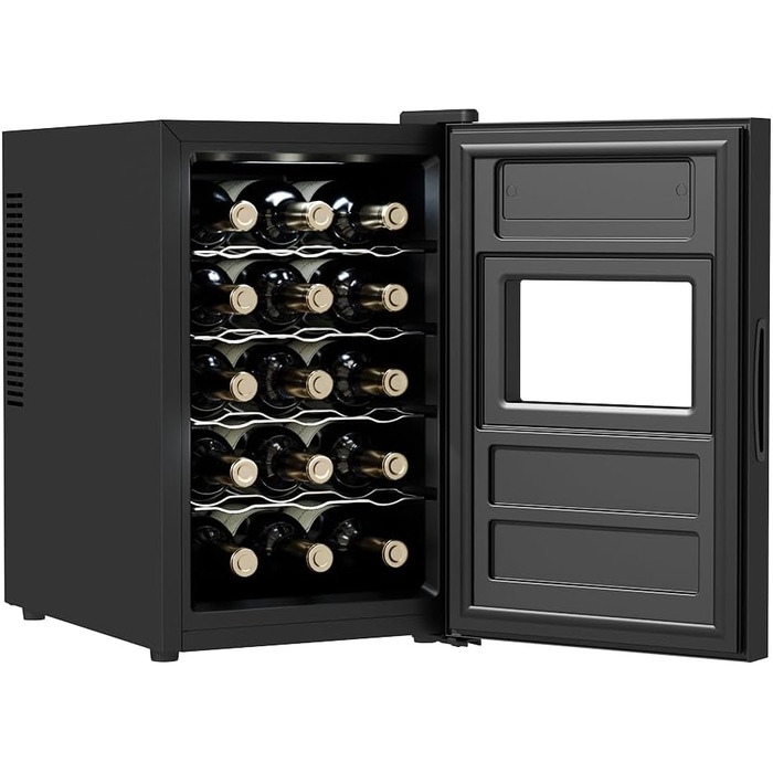 Cecotec Bolero GrandSommelier 36000 Wine Cooler - 95 Liter Compressor Wine Fridge with Adjustable Temperature, Touch Panel, LED Lighting & Quiet Operation (Black, Series 30, 15 Bottles)