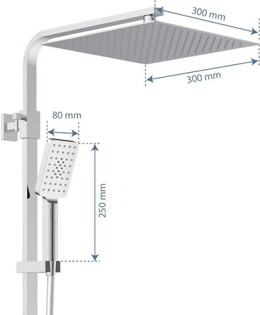 SCHÜTTE Hand Shower SAMOA RAIN | Jet Stream Technology | Showerhead with over 300 nozzles | 3 adjustable spray patterns | Anti-limescale showerhead for the shower | White (Chrome/White)