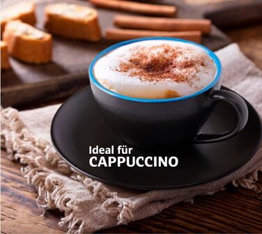 MIAMI - 6 x 175 ml Cappuccino Cups with Saucers & Stand/Cappuccino Cup Set - Le Papillon Collection (Colorful)