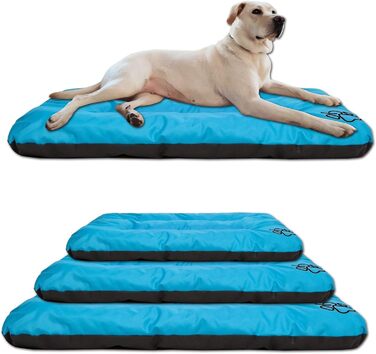 Килимок для собак, лежанка для собак великих, середніх та малих порід - вологостійкий, м'який, з піною, для вулиці та дому - 90x60x8 см, блакитний