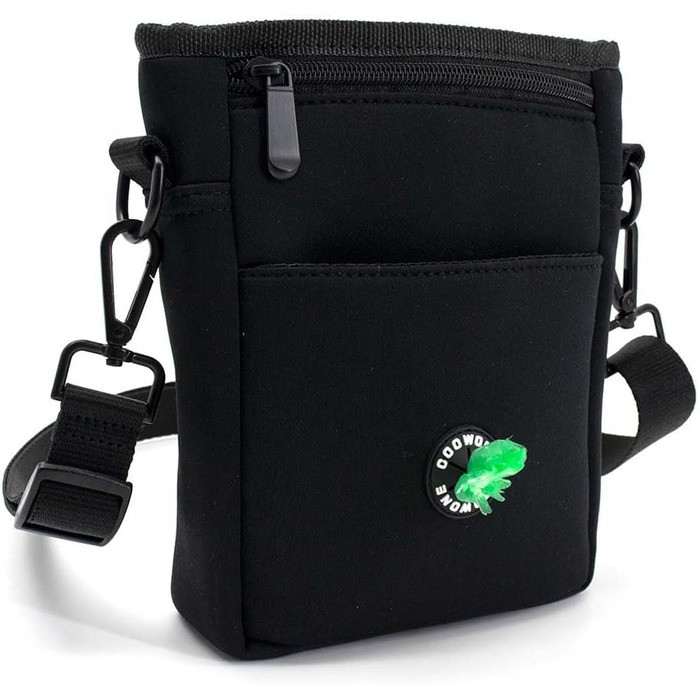 Сумка для ласощів для собак COOWONE Leckerlibeutel, з тримачем для пакетів, поясна сумка для прогулянок, тренувань, білих леопардах 2.0 (чорний 2.0)