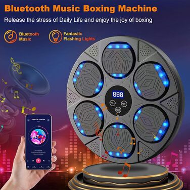 Музична боксерська машина з LED-дисплеєм та Bluetooth, 9 режимів швидкості, для дорослих та дітей