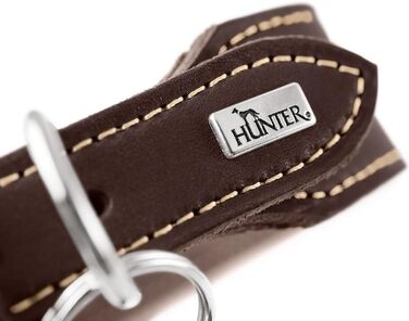 Нашийник для собак Hunter Aalborg ExtraWide оливкового кольору, 45 см, з м'якої шкіри, Made in Germany