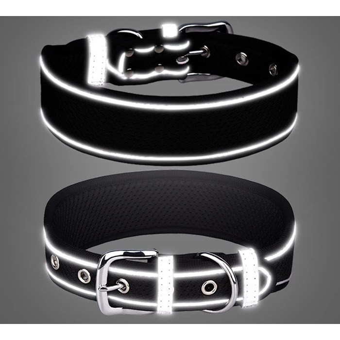 Великий нашийник для собак, сітчаста тканина, дихаючий, м'яко підшитий, світловідбиваючий, для середніх та великих собак (M, зелений) M Зелений