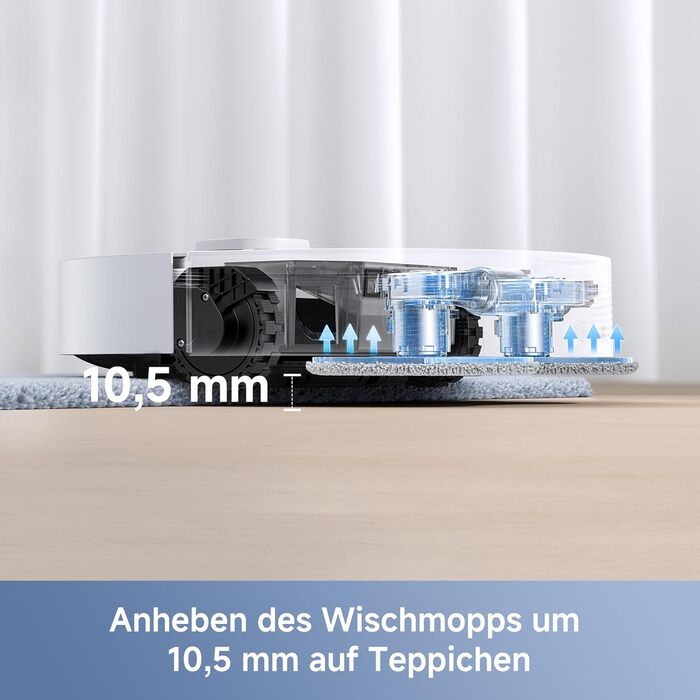 Робот-пилосос Mova E30 Ultra з функцією миття, автоматичним спустошенням, потужністю 19000 Па, MaxiReach-мопом, антизаплутувальною щіткою та вбудованим баком 80 мл. Автономна станція для 75 днів прибирання