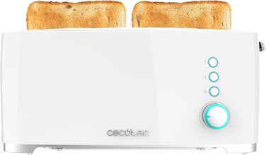 Тостер Cecotec Toast&Taste Extra W, 1000 Вт, 7 рівнів підсмажування, автоматичний викид, білий