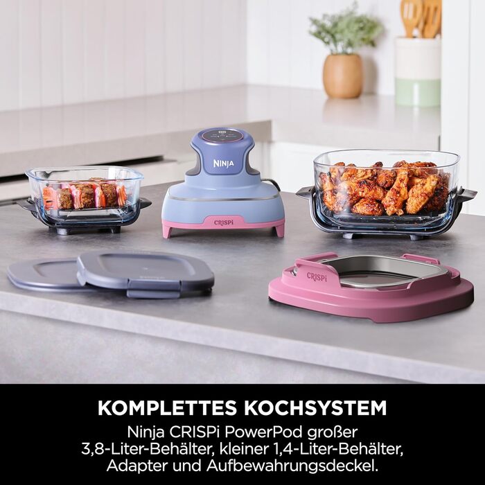 Ninja Foodi FlexDrawer AF500EUSD Фритюрниця з двома зонами 10.4л, фіолетова - аерофритюрниця без олії, з антипригарним покриттям