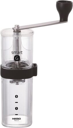 Кавомолка Hario Petite Transparent/Schwarz - прозора кавомолка