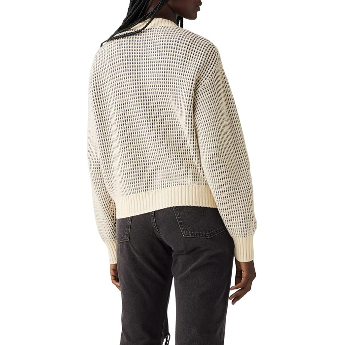 Levi's Daen Snowflake Strickjacke: жіноча в'язана жилетка з принтом сніжинок (L, смужка Butter Cream)