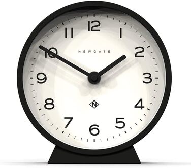 NEWGATE® M Silent Mantel Clock - 'No Tick' - A Modern Mantel Clock - Small Clock - Mantel Clocks - Minimalist Dial - (Black)