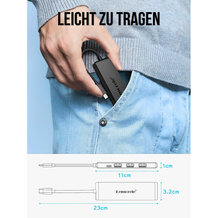 Док-станція USB-C Hub з 3 дисплеями, 2025 Upgrade: Dual 4K HDMI, VGA, 1000M Ethernet, 4 USB A 3.0/2.0, 100W PD, SD/TF, AUX 3.5mm, адаптер USB Multiport для Windows/Mac/Dell/HP та інших пристроїв з Type C (Чорний)