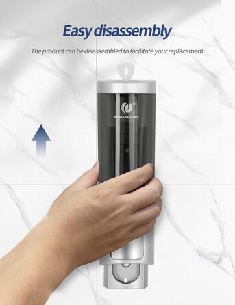 Ручний дозатор мила CHUANGDIAN, настінний, 200 мл, білий, сріблястий