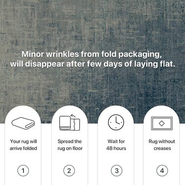 BEIMO Килим для вітальні, абстрактний дизайн, короткий ворс, 120x170 см, блакитний градієнт, для спальні, ванної, їдальні, коридору, антиковзаючі, легко миється