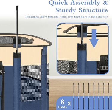 Клітка-загон для собак Aivituvin, переносний загон для котів та інших тварин, розкладний вольєр для собак, намет-коробка з сумкою для транспортування, для дому та вулиці, для маленьких тварин, розмір M (блакитний)