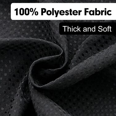 Шторка для душу Waffel 183x198 см - текстильна, поліестер, з магнітною стрічкою та 12 кільцями, непрозора та водонепроникна для ванної кімнати (Чорний, 183x198 см)