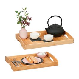 Relaxdays Bamboo Tablet Set of 2