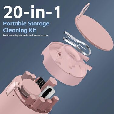 Набір для чищення екрану ноутбука 20-в-1: для MacBook, AirPods, телефону, планшета, ПК, монітора, камери (рожевий)