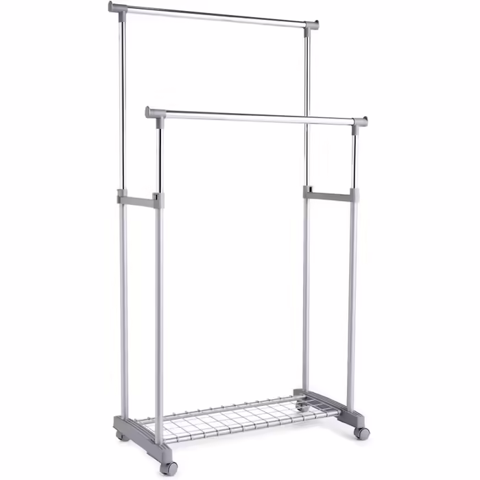 Zeller 17151 Rolling Garment Rack, 2-piece, approx. 83 x 43 x 93.5-170 cm
