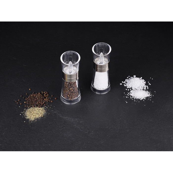 Набір з 2 мельниць для солі та перцю Cole & Mason Flip 180 Chrom, ручні, акрил, 154 мм, Classic Inverta Chrom