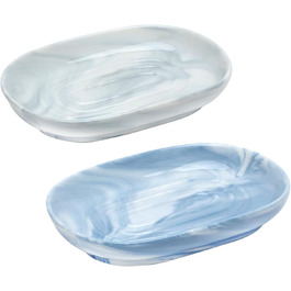 2 шт. мильниця керамічна, антиковзка, тримач для мила, мармур, овальна, для ванної, кухні, душу