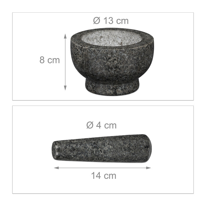 Relaxdays Granite Mortar and Pestle, Large