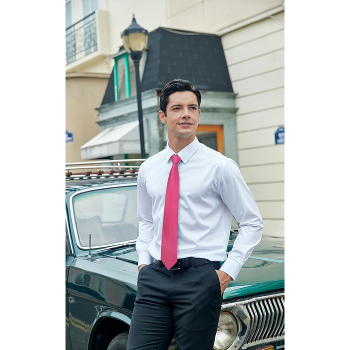 Чоловіча краватка та нагрудна хустинка HISDERN для весілля, комплект з запонками, рожевий