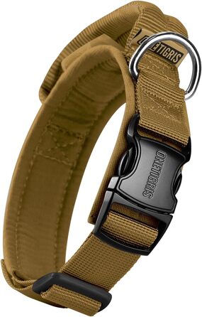 Нашийник для собак OneTigris з металевою застібкою Ranger Green (S, Coyote Brown)