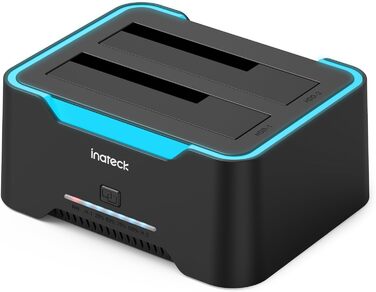Док-станція Inateck USB 3.0 для HDD/SSD 2.5/3.5 дюймів, Dual-Dock, підтримка Offline-клонування, RGB, SA02002