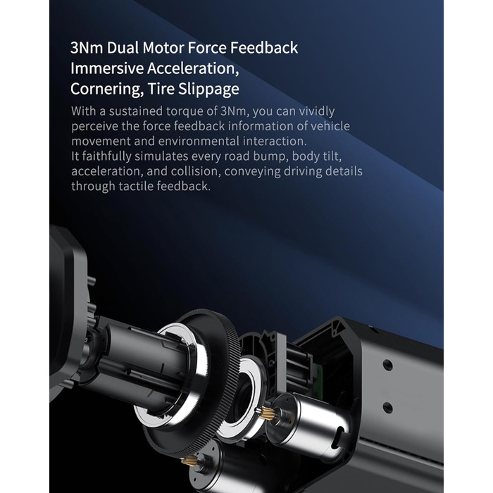 PXN V99 Руль для гонок з педалями та перемикачем передач, 3NM Force Feedback, сумісний з Xbox One, Xbox Series X/S, PC, PS4