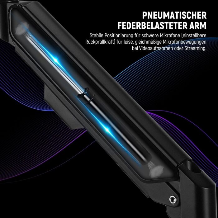 NEEWER Тримач для мікрофона MS002 - настільний, з демпфером, поворотний, з кабелеуправлінням, для подкастів, ігор, стрімінгу