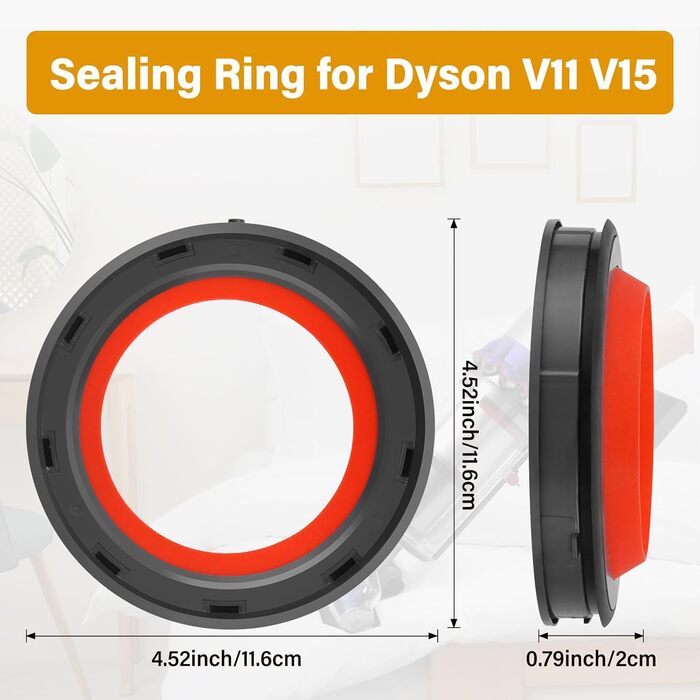 Контейнер для пилу AiLomey (замінник) для Dyson V12 Detect Slim, V10 Digital Slim, V11, V15, Sv14, Sv15, Sv17, Sv22, Sv28. Замінник №965272-01. Підходить для моделей Dyson з кільцем ущільнювача.