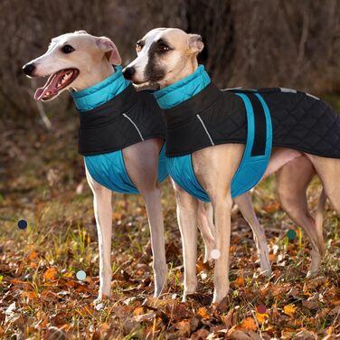 Windhound Warm Winter Coat, Greyhound Coat Adjustable Outdoor Greyhound Dog Jacket with Harness Hole Warm Dog Clothing Greyhound/Saluki (3XL, Blue)