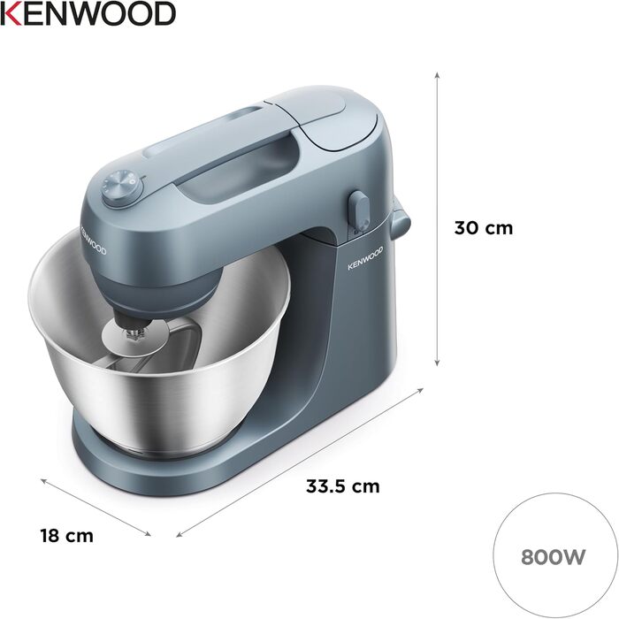 Кухонний комбайн-міксер Kenwood kMix KMX750BK, компактний, синьо-сірий