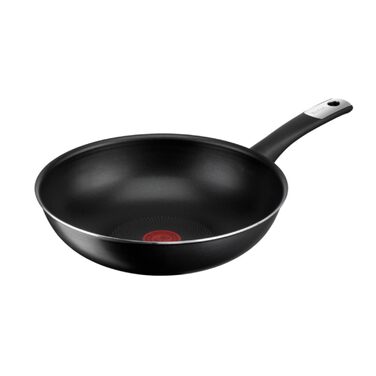 Сковорода Tefal Hard Titanium Essential Wok 28 см, антипригарна, з індикатором нагріву, виготовлено у Франції