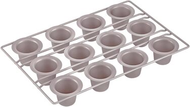 CHEFMADE Popover Cake Pan, 12-Cavity Non-Stick Yorkshire Muffin Cupcake Pan Bakeware for Oven Baking (Champagne Gold)