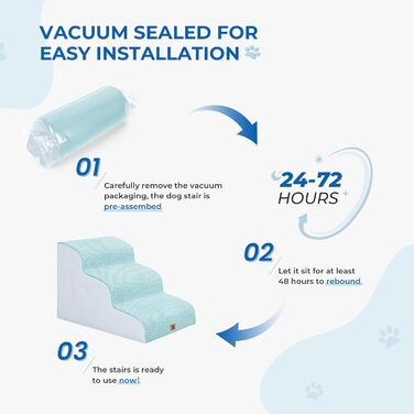 Сходинки для собак маленьких порід, 2/3 сходинки, 30 см, для дому, неслизькі, для котів та собак, сірі/блакитні