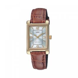 Жіночий кварцовий годинник Casio LTP-1234PGL-7AEG зі шкіряним ремінцем