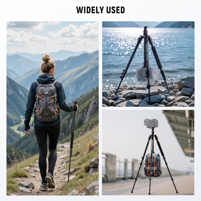 Штатив для камери NEEWER Basics TP15: монопод, 71' алюміній, для DSLR, iPhone, відеозйомка