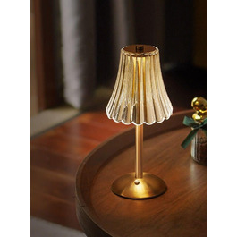 Бездротова LED-лампа настільна з акумулятором, диммер, нічна/настільна лампа для вітальні, спальні, 3 кольори, золота (квіти)